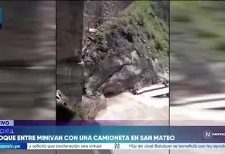 San Mateo: Minivan cae al río tras choque con camioneta en puente Infiernillo