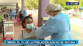 Minsa: El 2% de la población del Perú todavía no se vacuna contra COVID-19 - Noticias de vacuna