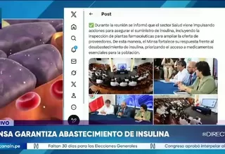 Minsa anuncia acciones para asegurar suministro de insulina