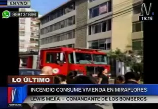 Miraflores: bomberos informan que incendio ya está controlado