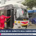 Miraflores: Bus contra el tr&aacute;fico caus&oacute; choque m&uacute;ltiple y dej&oacute; 14 heridos