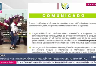 Miraflores denuncia acceso irregular a datos tributarios