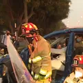 Miraflores: Dos heridos tras choque de bus con camioneta