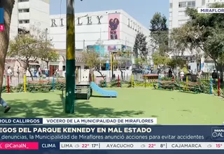 Miraflores: Juegos para niños del parque Kennedy en mal estado