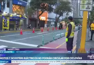 Miraflores recuerda que motos eléctricas no pueden circular por ciclovías