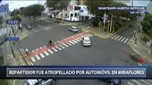 Repartidor de delivery fue atropellado en Miraflores - Noticias de motociclista