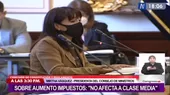 Mirtha Vásquez: “Aumento de impuestos no afecta a la clase media” - Noticias de evasion-tributaria