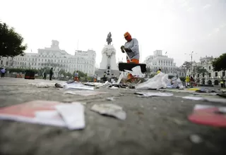 MML: Así quedó la Plaza San Martín tras la marcha contra Keiko Fujimori