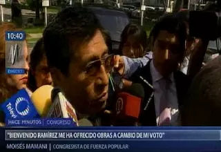 Moisés Mamani: Bienvenido Ramírez me ha ofrecido obras a cambio de mi voto