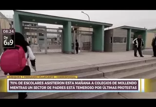 Tía María: 70% de escolares volvieron a clases este miércoles en Mollendo