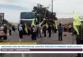 Moquegua: manifestantes bloquean vía durante protestas contra Quellaveco