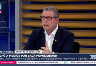 Morgan Quero culpó a medios por baja popularidad de Dina Boluarte