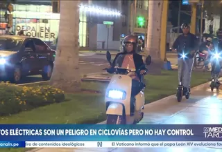 Motos eléctricas invaden ciclovías de la avenida Arequipa pese a prohibición