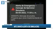 MTC envió alerta de simulacro a los celulares de los ciudadanos  - Noticias de transporte