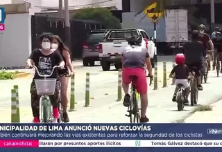 Municipalidad de Lima anuncia nuevas ciclovías y mejoras viales