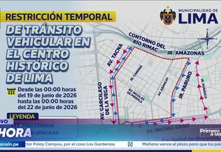 Municipalidad de Lima: cierre del tránsito por movilizaciones