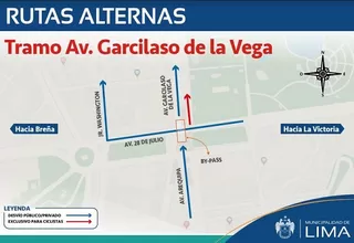 Municipalidad de Lima modifica tránsito en tramo de avenida Garcilaso por ciclovía temporal