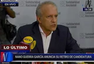 Nano Guerra García confirma el retiro de su candidatura presidencial