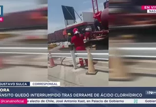 Nasca: Tránsito quedó interrumpido tras derrame de ácido clorhídrico en la Panamericana Sur