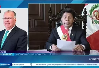 Natale Amprimo afirma que rechazo al indulto de Pedro Castillo se ajusta al marco constitucional
