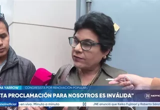 Norma Yarrow anuncia que Renovación Popular presentará solicitud de nulidad de elecciones