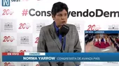 Norma Yarrow: Evaluamos censura de ministro del Interior - Noticias de interior