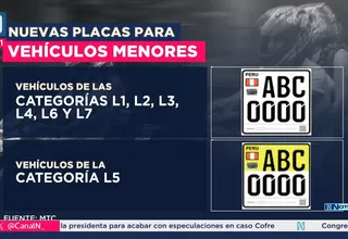 Nuevas placas de motos, mototaxis y otros vehículos