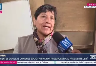 Dirigentes de ollas comunes piden a presidente Jerí una mesa de trabajo y más presupuesto