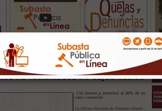 ONAGI realiza primera subasta en línea de premios no reclamados