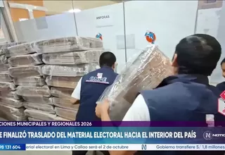 ONPE concluyó traslado de material electoral al interior del país