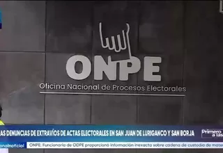 ONPE bajo investigación por pérdida de actas en San Juan de Lurigancho y San Borja