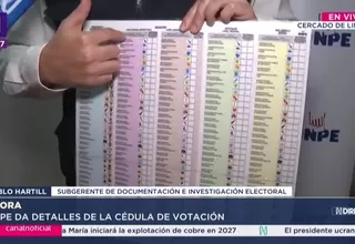 ONPE explica cómo funcionará la cédula de votación en elecciones generales 2026
