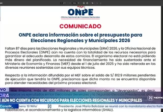 ONPE: Falta presupuesto para elecciones regionales y municipales