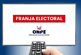 ONPE: franja electoral en medios iniciará el 5 de agosto