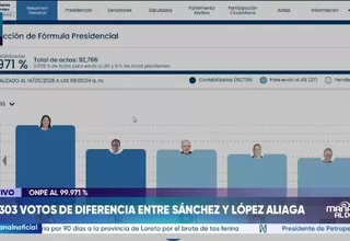ONPE: Keiko Fujimori y Roberto Sánchez lideran conteo al 99.971 %
