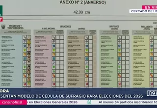ONPE presenta diseño de cédulas para elecciones 2026