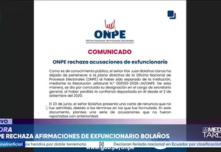ONPE rechaza acusaciones de su exsecretario general Elar Bolaños