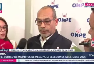 ONPE sortea 834 mil miembros de mesa para elecciones del 12 de abril