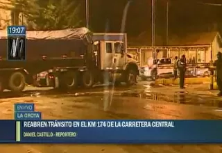 La Oroya: restablecen tránsito vehicular en el kilómetro 174 de Carretera Central