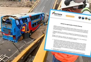 Ositrán: se notificó a concesionaria antes de colapso de puente