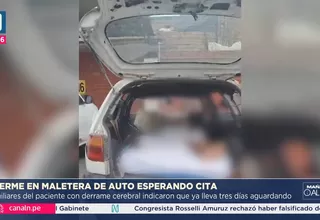 Paciente duerme en maletera de auto esperando cita en hospital