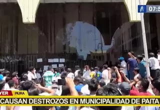 Paita: Causan destrozos en municipio para exigir captura de agresor sexual de niña 