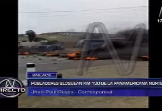 Panamericana Norte: bloquean km 170 y 172 para exigir puentes y rompemuelles