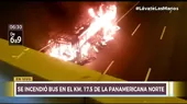 Bus se incendió a la altura del kilómetro 17.5 de la Panamericana Norte - Noticias de corea-norte