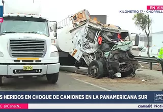 Panamericana Sur: Dos heridos tras choque de camiones