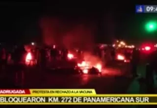 Trabajadores agroexportadores bloquean la Panamericana Sur en rechazo a la vacuna