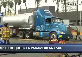 Panamericana Sur: Triple choque dejó tres heridos