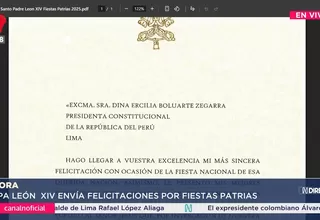 Papa León XIV envió felicitaciones por Fiestas Patrias