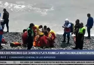 Parapente se precipitó en la Costa Verde y dejó a dos personas heridas