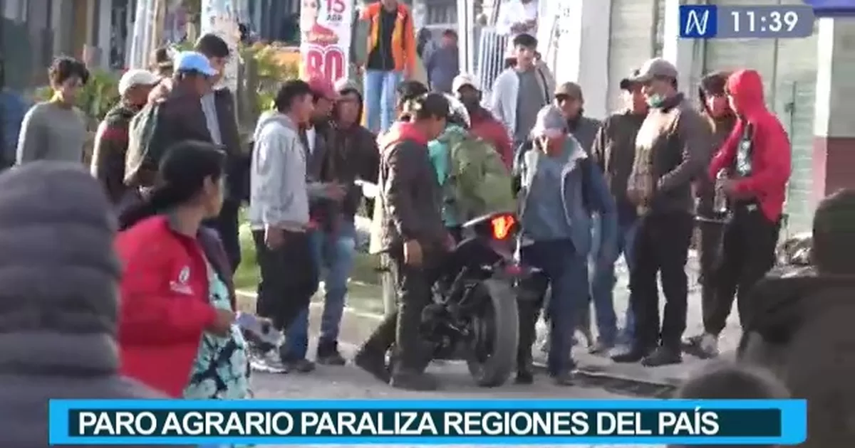 Paro agrario detiene actividades en las regiones del país